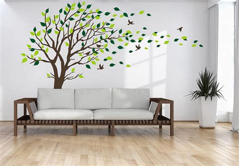 Amazon.com: LUCKKYY Tree Blowing in The Wind Tree Wall Decals Wall ...