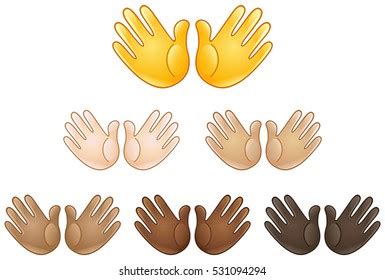 Open Hands Sign Emoji Various Skin Stock Vector (Royalty Free ...