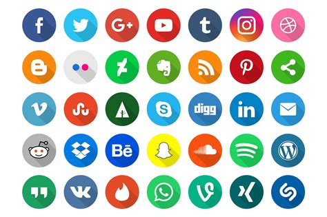 500+ Flat Social Media Icons Pack ~ Icons ~ Creative Market