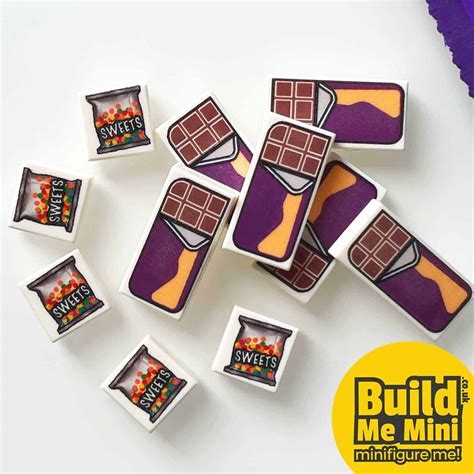 Chocolate Bar and Sweets – LEGO Minifigure Custom Accessory | Build Me Mini