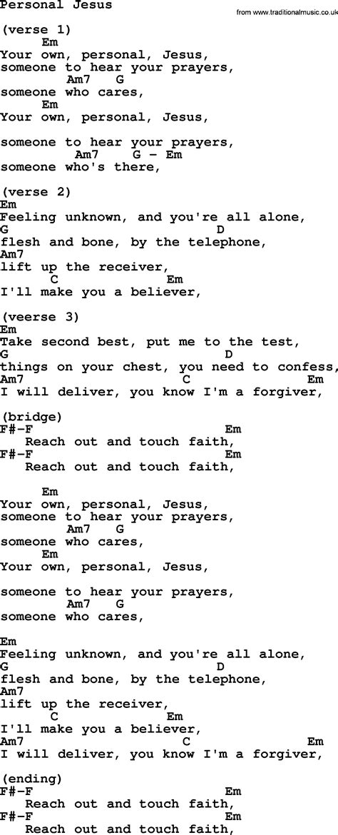 Personal Jesus Guitar Chords