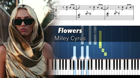 Miley Cyrus - Flowers - Piano Tutorial + SHEETS - YouTube