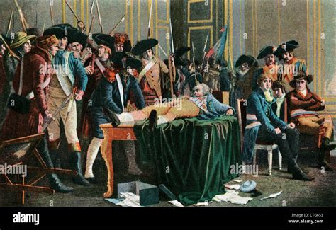 1794 WOUNDED ROBESPIERRE AWAITS HIS EXECUTION REIGN OF TERROR FRENCH REVOLUTION Stock Photo - Alamy