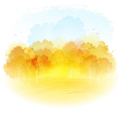 Free Vector | Watercolor autumn landscape.