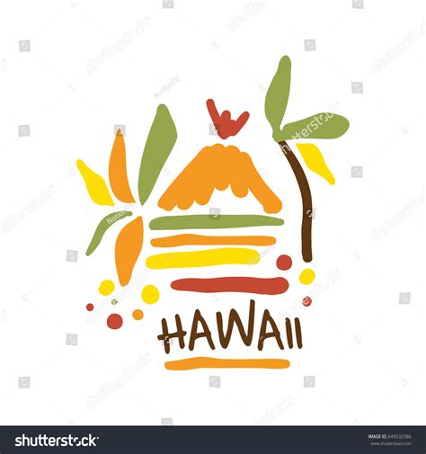 Hawaii Tourism Logo Template Hand Drawn Stock Vector (Royalty Free) 649232386 | Shutterstock