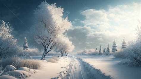 Snowy Cedar Winter Powerpoint Background For Free Download - Slidesdocs