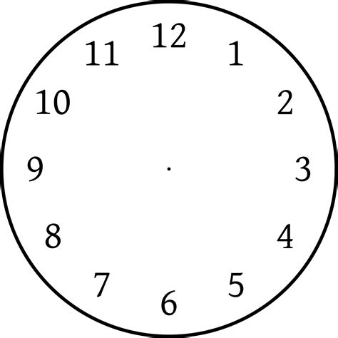 Plain clock-face to print for teaching aids. Cardboard backed. Laminate. Butterfly pin 'hands ...