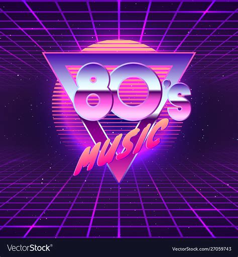 Paster template for retro party 80s neon colors Vector Image