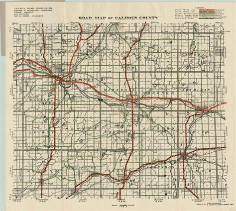 Road Map of Calhoun County - Curtis Wright Maps