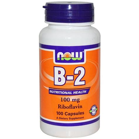 NOW Foods Vitamin B2 Dietary Supplement Nutritional Health 100 Mg 100 ...