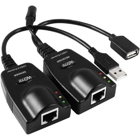 WEme USB 2.0 Extender to RJ45 Over Cat5 5E 6, Connection up to 100 ...