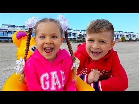 Diana and Roma found slime on the beach - YouTube