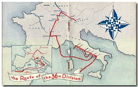 Route of the 36th Infantry Division