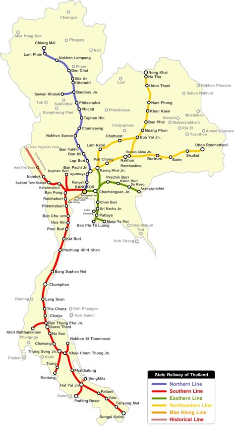 Thailand Railway Map & Info - Thailand Travel Forum - Thailand Visa ...