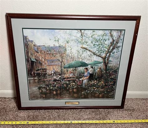 SIGNED DONNY FINLEY “FLOWER CART” IMPRESSIONIST PRINT 165/2750 ...