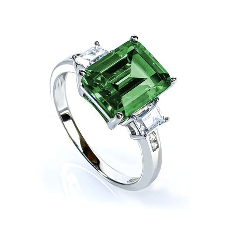 Emerald Sterling Silver Ring