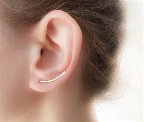 Earring Pins Flat Earrings Dainty Earrings Curved Bar