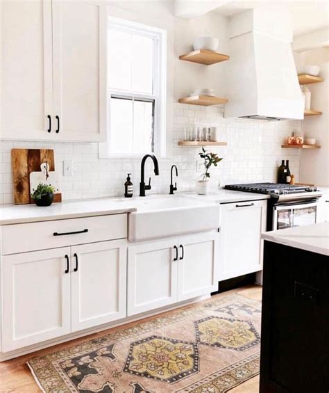 white cabinets with black hardware | Home decor, White kitchen design ...