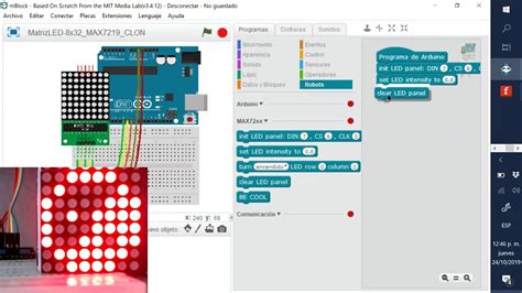 mBlock Arduino 7: Matriz Dot LED 8x32 MAX7219 - YouTube