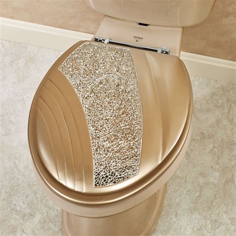 Glamour Mosaic Champagne Gold Elongated Toilet Seat | Elongated toilet seat, Toilet seat ...