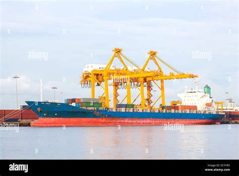 Bangkok Port Terminal for shipping and logistic background Stock Photo ...