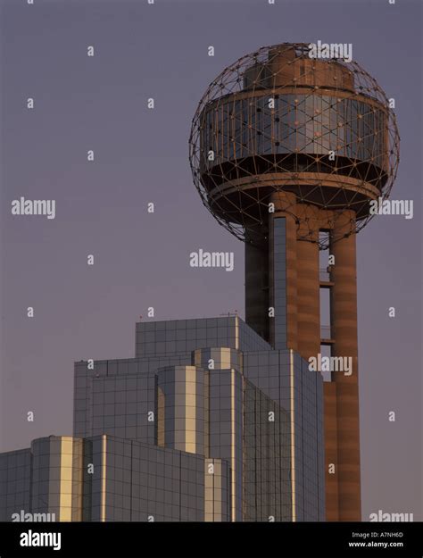 N.A., USA, Texas, Dallas Reunion Tower and Hyatt Regency Hotel at dusk Stock Photo - Alamy