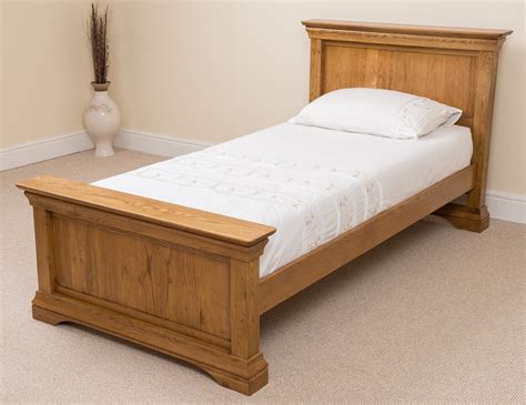 FRENCH RUSTIC SOLID OAK WOOD SINGLE GUEST BED FRAME BEDROOM FURNITURE ...