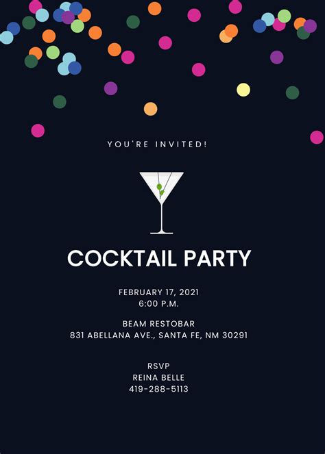 FREE Cocktail Party Invitation Templates & Examples - Edit Online ...