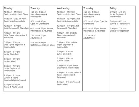 Maloney's Martial Arts Schedule | Martial Arts Classes in San Jose, CA