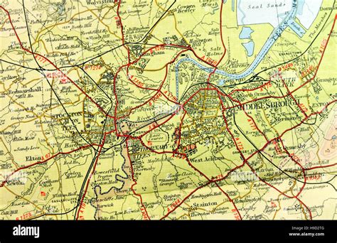 Old road map uk hi-res stock photography and images - Alamy