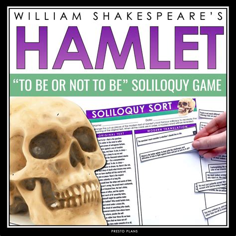 Hamlet To Be Or Not To Be Soliloquy Activity - Modern Translation Sort – Presto Plans