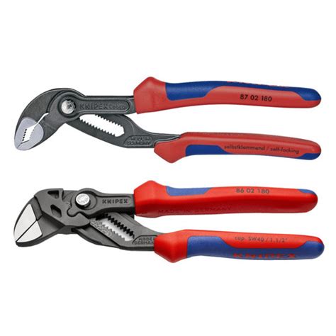 Knipex Adjustable Pliers Wrench Set 7" & 10" Comfort Grip Handles Black Finish - Bowers Tool Co.