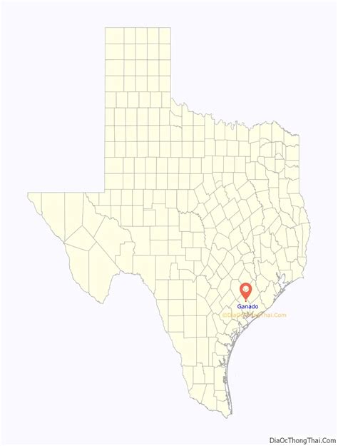 Map of Ganado city, Texas - Thong Thai Real