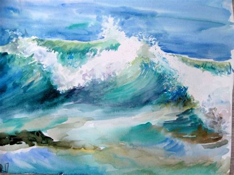 wave watercolor | Malerei, Aquarell, Kunst