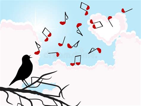 Bird singing stock vector. Illustration of blue, romance - 36847715