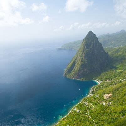 Aerial view of the Piton Mountain... Simply breathtaking | St lucia hotels, St lucia, Aerial view