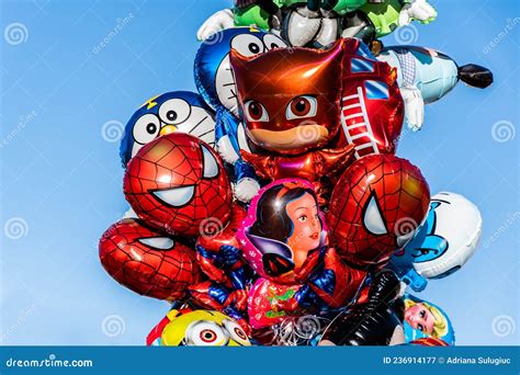 Cartoon characters balloon editorial photography. Image of anniversary ...