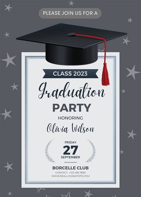 Graduation Party Invitation, Graduation Invitation Template, High ...