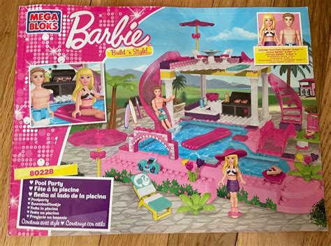 MEGA BLOKS Build 'n Style BARBIE POOL PARTY #80228 + Barbie Beach House #80226 | #3936292452