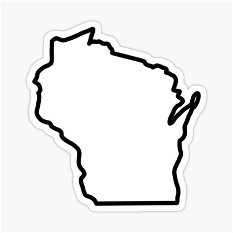 "Wisconsin State Outline" Sticker for Sale by chocmusings | Redbubble