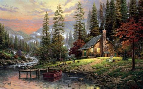 Log Cabin Landscape Wallpapers - Top Free Log Cabin Landscape ...