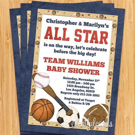 All Star Sports Baby Shower Invitation by EventfulCards | Catch My Party