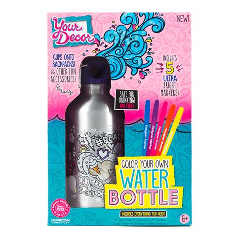 Buy Just My StyleColor Your Own Water Bottle, Includes Markers ...