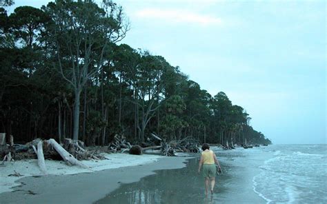 Hunting Island State Park beach at dusk