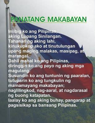 Panatang Makabayan Tagalog