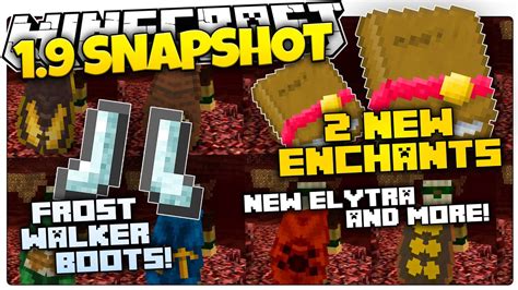 Minecraft 1.9 Snapshot | FROST WALKER BOOTS | 2 NEW ENCHANTS | NEW ELYTRA! - YouTube