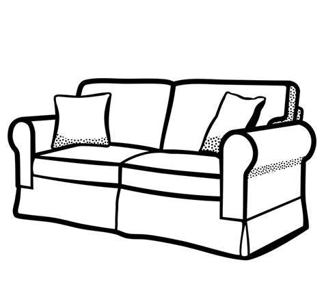 sofa - lineart - Openclipart