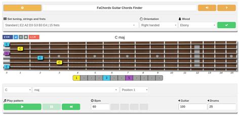 Guitar Chord Generator: Learn Chords Along all The Fretboard