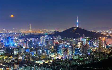 Seoul City - Seoul City, N Seoul Tower at night (com imagens) | Looks