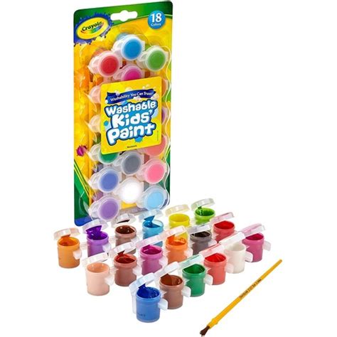 Crayola Washable Kids Paint Non-Toxic - Pack of 18 Colours - CRAYOLA